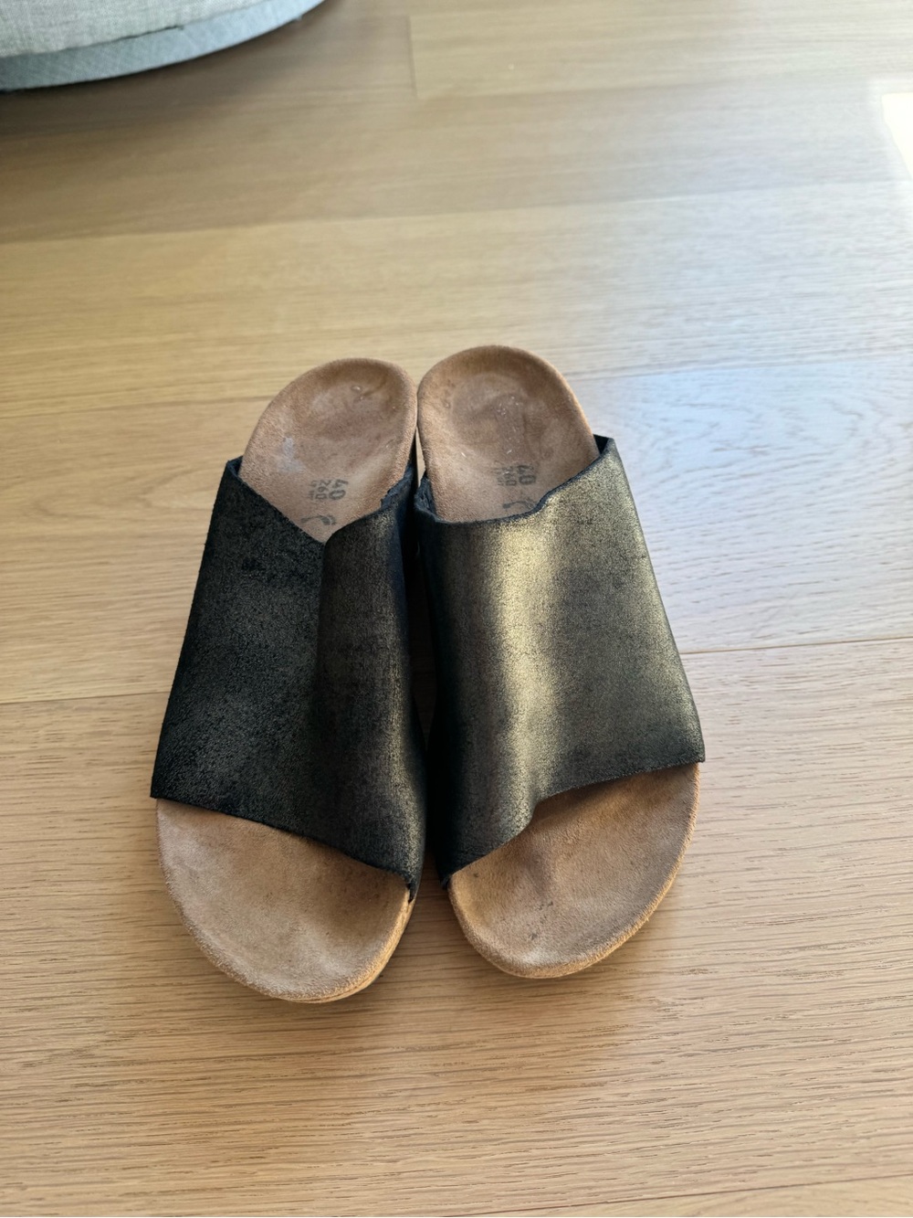 Birkenstock Black Leather Slip-On Mules